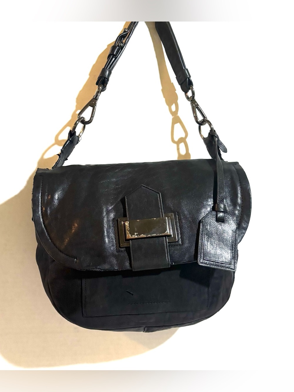 Reed Krakoff Black Leather Flap Shoulder Bag
